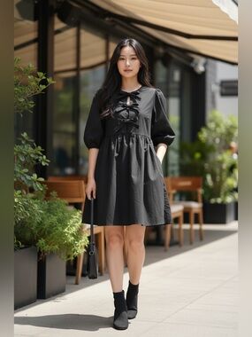 NWOT‎ dra Los Angeles mini oversized dress in black